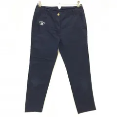 マンシングウェア パンツ ネイビー ロゴ刺しゅう ストレッチ レディース 9 ゴルフウェア Munsingwear