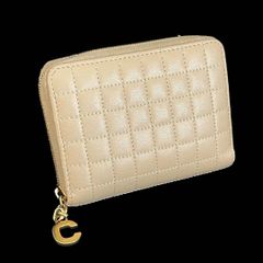 CELINE セリーヌ Cチャーム キルティング 財布 ベージュ - メルカリ