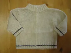 ボンポワン bonpoint 子供服 ジップアップ 長袖 カーディガン カーデガン カーデ 白 秋 冬 18M 約 80cm 85cm ★3 キッズ ベビー 【中古】 ユーズド 女の子 女児 ガールズ 男の子 男児 ボーイズ ブランド USED アウトレット