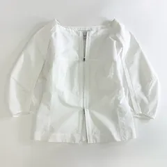56j18 3.1 Phillip Lim フィリップリム スクエアネック ジップアップ ノーカラージャケット ブルゾン ダブルジップ ブラウス 0 ホワイトのサムネイル