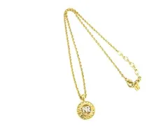 ■美品■ NINA RICCI ニナリッチ ラインストーン ロゴモチーフ ネックレス ペンダント アクセサリー レディース ゴールド系 DF7674