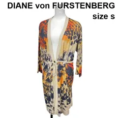 ◇ ダイアンフォンファステンバーグ DIANE von FURSTENBERG ロングカーディガン オレンジ ベージュ  コットン S レディース S5V477のサムネイル