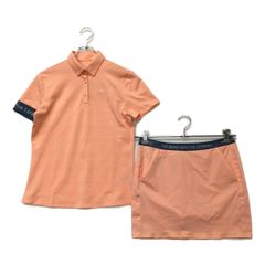 中古 レディース アディダスゴルフ adidas GOLF セットアップ M ピンク系 春夏 半袖ポロシャツ×スカート
