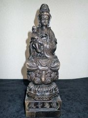 【仏像】慈母観音＿香木彫り(1,497g)