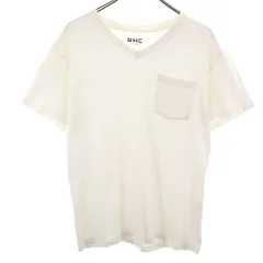 RHC Ron Herman アールエイチシー ロンハーマン 半袖 Vネック Tシャツ M ホワイト ポケT 無地 メンズ 古着