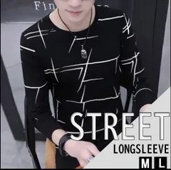 ロンT メンズ 長袖Tシャツ ロングTシャツ ロンティー クルーネック カットソー  トップス メンズファッション 早春 おしゃれ