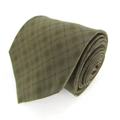 ヴァレンティノ ガラヴァーニ ブランド ネクタイ シルク チェック柄 PO メンズ カーキ VALENTINO GARAVANI 【中古】