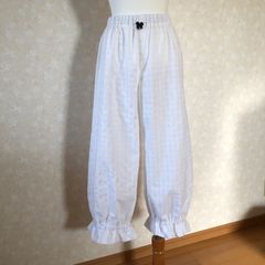 ギンガムチェック柄超ロングドロワーズ