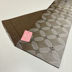 ★未使用　美品　半巾帯　七宝　両面　桜★r059