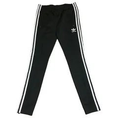 古着 adidas アディダス トラックパンツ ジャージ トレフォイルロゴ 3ライン ブラック S 90サイズ 254-63