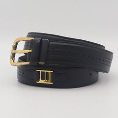 dunhill ダンヒル レザーベルト ブラック ゴールド金具 40/100 - メルカリ