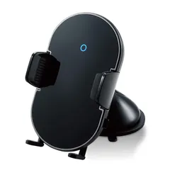 新品 エレコム ワイヤレス充電器 Qi充電器 5W 7.5W 10W 車載ホルダー 自動開閉 ゲル吸盤 ブラック W-QC06BK
