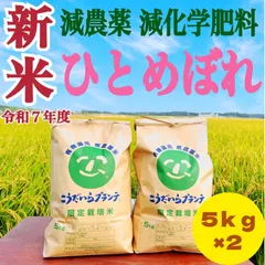 【新米】令和７年度 農家直送！減農薬🌾ひとめぼれ✨５ｋｇ×２のサムネイル