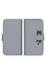 iPhoneX iPhoneXS ケース 手帳型 アイフォンX アイフォンXS スマホケース 携帯ケース 猫 ネコ ねこちゃん 黒猫 イラスト かわいい 可愛い おしゃれ カラー08