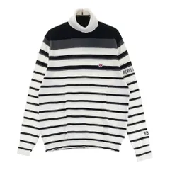 サイズ：0 PEARLY GATES パーリーゲイツ  タートルネック ニットセーター ボーダー柄 ホワイト系 [240101415547] ゴルフウェア レディース ストスト