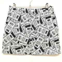 【美品】ニューバランスゴルフ スカート 白×ダークネイビー 総柄 バックロゴ  レディース 1(M) ゴルフウェア New Balance