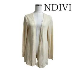 INDIVI インディヴィ 美品 レディース ボタンレスカーディガン 冬 アイボリー 無地 Mサイズ ウールニット 上品 きれいめ 大人可愛い おしゃれ 暖かい 防寒 羽織り 軽やか 秋冬 人気 ブランド デイリー カジュアル 普段使い お出かけ コーデ自在