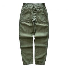 W30 L31 70s 70年代 ヴィンテージ US ARMY アメリカ軍 米軍 ベイカーパンツ ユーティリティパンツ テーパード ボタンフライ USA製 アメリカ製 ミリタリーパンツ ミリタリー オリーブ グリーン 緑