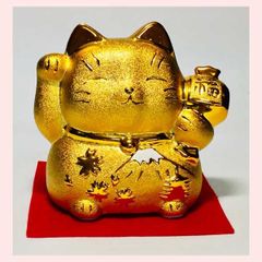 昭和レトロ 億万両 両手上げ招き猫 常滑焼 骨董品 オブジェ 縁起物