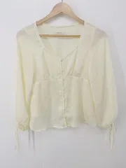 ◇ one after another NICE CLAUP 長袖 シャツ ブラウス サイズF ベージュ系 レディース P  【中古】 【1211220009530】