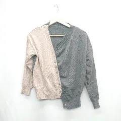 ◇ ⊇ MAISON DE THERESE メゾン ド テレーズ 長袖 カーディガン サイズ表記なし グレー ベージュ レディース E  【1502030015232】