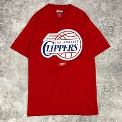 NBA ロサンゼルス・クリッパーズ 旧ロゴ プリント Tシャツ Reebok S レッド 古着 バスケ シンプル