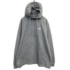 NIKE ハーフジップ ロゴスウェット パーカー XL グレー ナイキ 裏起毛 プルオーバー ワンポイントロゴ 古着卸 アメリカ仕入 a708-5891