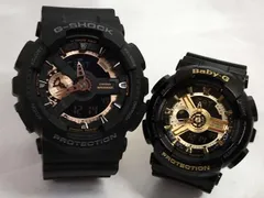 恋人たちのGショックペアウオッチ G-SHOCK BABY-G  ペア腕時計 カシオ 2本セット アナデジ GA-110RG-1AJF BA-110-1AJF　 ラッピング無料 メッセージカード手書きします  ブラック　ゴールド夫婦　クリスマス プレゼント 誕