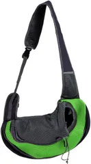 JUSTVEL 犬 抱っこ紐 ペットスリング メッシュ 通気性 小型犬 散歩革命 バッグ 猫 ショルダーバッグ 飛び出し防止 抱っこキャリー ドッグスリング 散歩用(グリーンSサイズ)