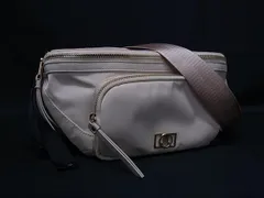 ■新品同様■ LANVIN en Bleu ランバンオンブルー リセ ナイロン ショルダーバッグ ボディバッグ レディース ベージュ系 FR0887