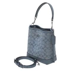 COACH/コーチ モリー バケット22 2WAY ハンドバッグ ショルダーバッグ シグネチャー 水色 CH230 NT-mi Bランク