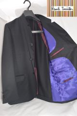新品☆Paul Smith パリコレモデル 立ち襟 ジャケット☆黒☆L
