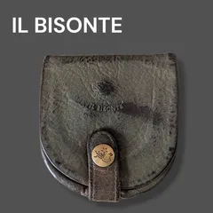 ヴィンテージ　IL BISONTE　イルビゾンテ　コインケース　レザー　ダークカーキ系