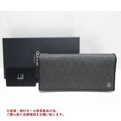 ※併売商品※◆中古状態良好◆dunhill【ダンヒル】二つ折り長財布 ウィンザー PVC レザー グレー ブラック メンズ　M922