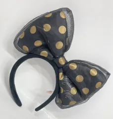 東京ディズニーリゾート カチューシャ 黒金ドットサイン付き