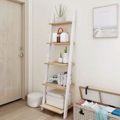 「6ヶ月延長保証」オープンラック 本棚 傾斜デザイン 収納ラック コーナーラック 5段 組立簡単 陳列棚 展示棚 リビング 収納 ディスプレイラック 幅45×奥行35×高さ154.3cm キッチンラック スリム おしゃれ 植物棚 書籍棚 インテリアラック
