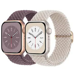 41mm40mm38mm_スターライトスモークパープル 2枚入りButifacion コンパチブル Apple Watch バンド 41mm 40mm 38mm ナイロン製 アップルウォッチ バンド 伸縮性 iwatch ベルト Series 987SE654