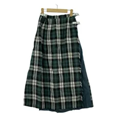 oneil オニール チェック ロング ラップスカート sizeGB 6/グリーン系