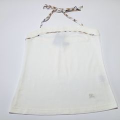 バーバリー ブルーレーベル ベアトップ チューブトップ ホルターネック ホワイト 38サイズ Burberry