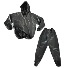 [PLEAVIT] サウナスーツ メンズ インナー 上下セット ランニング ウォーキング 筋トレ フード付き 黒L [フード付き 黒] [L]