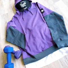 【The North Face】Fine 2 Box Hoodie in Purple ノースフェイス レイヤード風パーカー パープル / Mサイズ