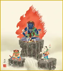 掛け軸 『 不動明王 』 禧雲 作 絹本 希少 軸装 掛軸 美品 です。 掛け軸 『 不動明王 』 禧雲 作 絹本 希少 軸装 掛軸 美品 です