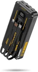 ECbest モバイルバッテリー PD20W QC22.5W 急速充電 真20,000mAh 3本ケーブル内蔵 5台同時充電 PSE技術適合品 LCD電量残量表示 iPad/iPhone/Android全種機器対応  軽量 機内持ち込み可能 安全設計回路保護