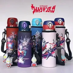 ウルトラマン水筒ステンレスボトル 水筒 カバー付き　真空断熱  飲み口 保温保冷 500ml子供用 男女兼用 ステンレス 可愛い 水筒 直飲み マグカップ 魔法瓶カップ 軽量 漏れ防止