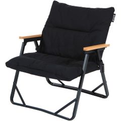 クッションカバー付き フォールディングチェア ブラック キャンプ ローチェア メッシュ生地 VASTLAND（ヴァストランド）