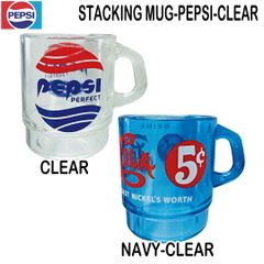 STACKING MUG-PEPSI-CLEAR　UT000909/UT000910　プラスチック製スタッキングマグ　ペプシ　アメリカン雑貨 