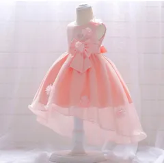 ふんわり背面ロングキッズドレスベビードレス　100日　セレモニー