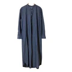 美品 22SS journal standard luxe ジャーナルスタンダード ストライプ ストレッチ バンドカラーシャツワンピース F グレー レディース 古着 中古 USED