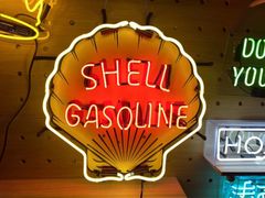 オリジナル　SHELL風　ガソリンロゴ　ネオン　看板 シェル型　LEDライト