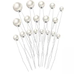 和装 成人式 花嫁 卒業式 結婚式 撮影用 普段使い 髪飾り ヘアピン パール 結婚式かみ飾りお呼ばれ人気 パールピン Ｕピン (シルバー) Mirhua